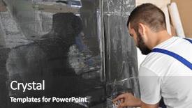  Presentation with wine shop and barrel - Audience pleasing slides consisting of process adherence - worker tinting car window backdrop and a  colored foreground