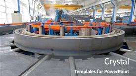  Presentation with industrial machine - Amazing PPT theme having process automated - industrial machine backdrop and a  colored foreground