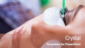  Presentation with young man and a woman - Amazing presentation theme having process change - young woman getting eyelash extension backdrop and a coral colored foreground
