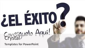  Presentation with business man climbs up to the top of 3d success stairs steps - Slide deck featuring process change training - business man pointing the text background and a white colored foreground