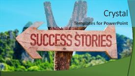  Presentation with success stories - Presentation with process change training - success stories arrow with beach background and a light blue colored foreground