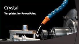  Presentation with cnc machining - Slide set featuring milling threading drilling industry industrial background and a black colored foreground