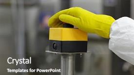  Presentation with important - Cool new presentation with activate - hand in glove pressing important backdrop and a dark gray colored foreground