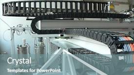  Presentation with industrial robot - Cool new presentation design with process automated - industrial robot automation with apron backdrop and a gray colored foreground