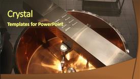  Presentation with tub - Presentation featuring process engineer - copper tub for making cheese background and a tawny brown colored foreground