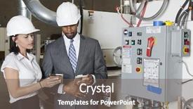  Presentation with engineering - Cool new theme with process engineering - building contractors in timber factory backdrop and a gray colored foreground