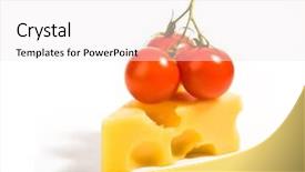  Presentation with cherry - Colorful PPT theme enhanced with process food whole food - bunch of cherry tomatoes placed backdrop and a white colored foreground