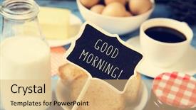  Presentation with good morning couple bed - Theme with process food whole food - chalkboard with the text good background and a  colored foreground