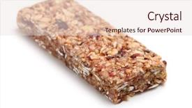  Presentation with granola - PPT theme featuring process food whole food - granola bar isolates on white background and a lemonade colored foreground