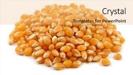  Presentation with popcorn - Presentation featuring process food whole food - heap of dry popcorn seeds background and a yellow colored foreground