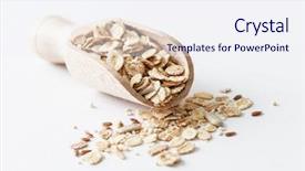  Presentation with muesli - Audience pleasing slide deck consisting of process food whole food - muesli with amaranth backdrop and a sky blue colored foreground