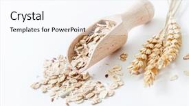  Presentation with muesli - Beautiful PPT theme featuring process food whole food - muesli with amaranth backdrop and a  colored foreground
