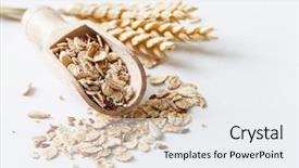  Presentation with muesli - Slide deck with process food whole food - muesli with amaranth background and a sky blue colored foreground