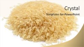  Presentation with rice grain - Slides enhanced with process food whole food - pile of long grain parboiled background and a blonde colored foreground