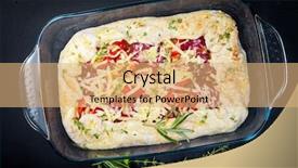  Presentation with secondary raw materials - Beautiful PPT layouts featuring process food whole food - raw margherita pizza and ingredients backdrop and a coral colored foreground