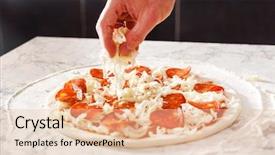  Presentation with process - Audience pleasing theme consisting of process food whole food - raw pizza backdrop and a lemonade colored foreground