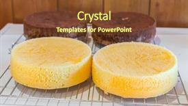  Presentation with cake - Theme having process food whole food - raw traditional cake before decorated background and a tawny brown colored foreground