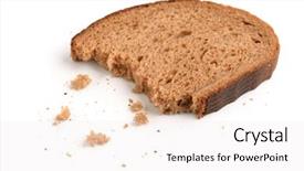  Presentation with bread - PPT layouts with process food whole food - slice of rye bread background and a white colored foreground