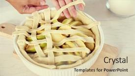  Presentation with homemade pastry apple pie pies - Slide set featuring process food whole food - woman making apple pie background and a lemonade colored foreground