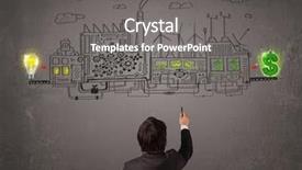  Presentation with factory - Amazing slide set having process improvement - business man looking at factory backdrop and a gray colored foreground