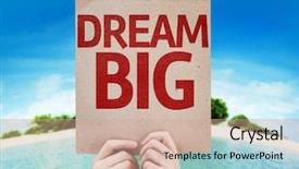  Presentation with process improvement - Beautiful PPT theme featuring process improvement - dream big card backdrop and a coral colored foreground