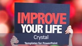  Presentation with process improvement - Slides enhanced with process improvement - improve your life card background and a ocean colored foreground