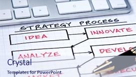  Presentation with strategy - Slides consisting of process map - business strategy organizational charts background and a  colored foreground