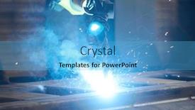 Presentation with welding - Presentation theme enhanced with process-of-arc-welding-produced background and a light blue colored foreground