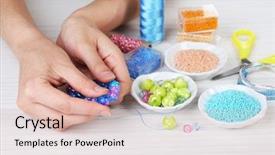  Presentation with manufacturing process - PPT theme enhanced with man with alarm clock falling asleep at breakfast background and a light gray colored foreground