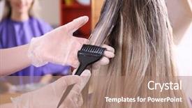  Presentation with hair color - Beautiful presentation featuring process of dyeing hair backdrop and a coral colored foreground