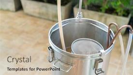  Presentation with craft beer - Beautiful theme featuring process-of-home-brewing-beer backdrop and a soft green colored foreground