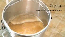  Presentation with craft beer - Presentation design having process-of-home-brewing-beer background and a coral colored foreground