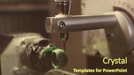  Presentation with milling machine - Audience pleasing PPT theme consisting of process of jewelry creation milling backdrop and a tawny brown colored foreground