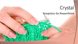  Presentation with knitting - Beautiful theme featuring process of knitting isolated on white backdrop and a white colored foreground