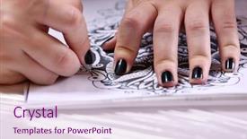  Presentation with tattoo - PPT layouts enhanced with process of making a sketch for tattoo close-up background and a lemonade colored foreground