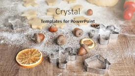  Presentation with cookies christmas - Theme featuring process of making christmas cookies on wooden background background and a lemonade colored foreground