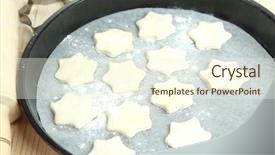  Presentation with process - Presentation theme having process of making new year cookies close-up background and a cream colored foreground
