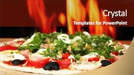  Presentation with process - Theme with process-of-making-pizza background and a tawny brown colored foreground