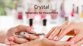  Presentation with beauty salon - Presentation theme having process of manicure at beauty background and a lemonade colored foreground