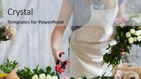  Presentation with concept - PPT theme having process owner - floristry concept - close up background and a  colored foreground
