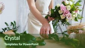  Presentation with process - Colorful PPT layouts enhanced with process owner - image of woman making bouquet backdrop and a tawny brown colored foreground