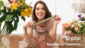  Presentation with cute flower heart - PPT theme having process owner - photo of cute cheerful florist background and a coral colored foreground