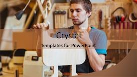  Presentation with cabinetmaker - Colorful theme enhanced with process owner - self-employed cabinetmaker processing plank backdrop and a  colored foreground