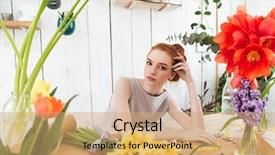  Presentation with lactation young woman breastfeeding - Audience pleasing slide deck consisting of process owner - tired young woman florist gazing backdrop and a coral colored foreground