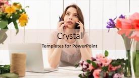  Presentation with writing notes - Cool new presentation design with process owner - young cute thinking florist lady backdrop and a lemonade colored foreground