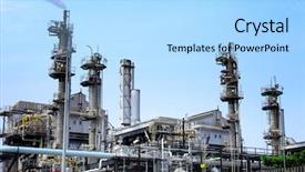  Presentation with gas - Cool new presentation with process plants - gas industry backdrop and a light blue colored foreground