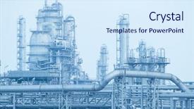  Presentation with oil gas - Slide set featuring process plants - gas processing factory landscape background and a sky blue colored foreground