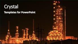 Presentation with refinery - Amazing presentation theme having process plants - refinery plant backdrop and a black colored foreground