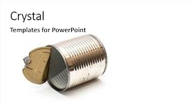  Presentation with food white - Theme with process rings - empty can food isolated background and a white colored foreground