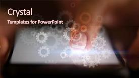  Presentation with process - PPT theme with process rings - finger setting the phone background and a wine colored foreground